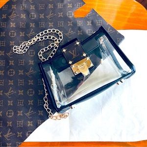 Upcycled Authentic Canvas Clear Stadium Bag